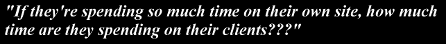 "If they're spending so much time on their own site, how much time are they spending on their clients???"